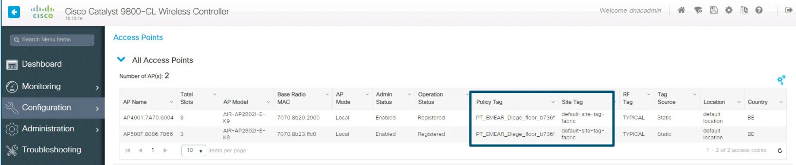 AP Provisioning - WLC config verification