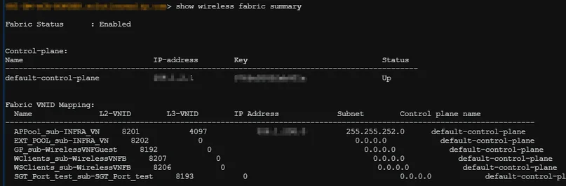 Verify WLC enabled in Fabric
